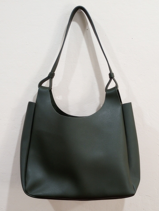 Neiman Marcus Handbags - Neiman Marcus Vegan Leather Olive Green Open Tote Bag/Shoulder Purse - NWOT!